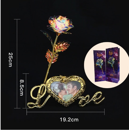 24K Gold Foil Painted Rose Set for Gift 3