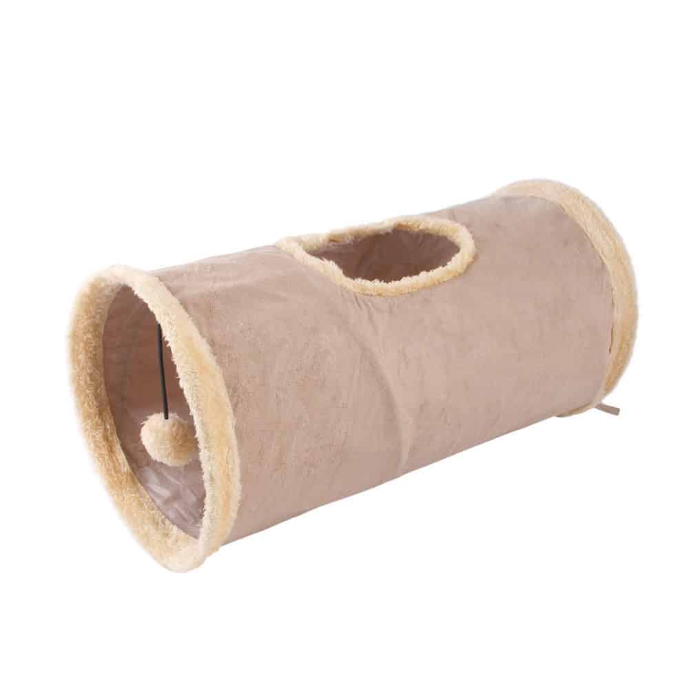 Packable Folding Suede Cat Channel Toy Drill Bucket 3