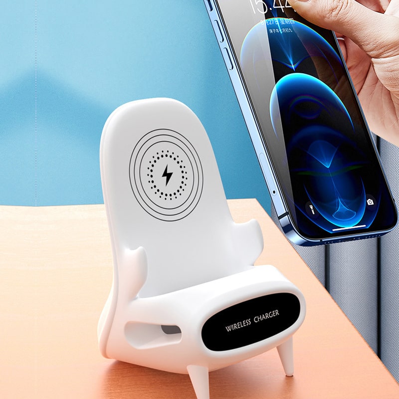 Mini Chair Wireless Charger Stand Holder with Speaker 6