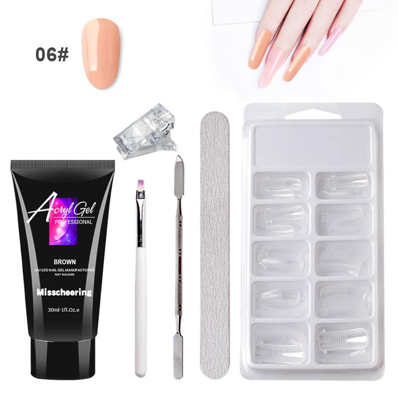 Painless Extension Gel Nail Art Without Paper Holder Quick Model Painless Crystal Gel Set 7