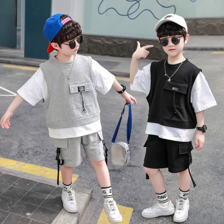 Cute Children Summer Clothing Short-Sleeved Overalls 4