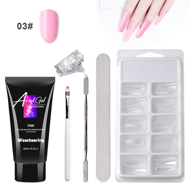 Painless Extension Gel Nail Art Without Paper Holder Quick Model Painless Crystal Gel Set 4