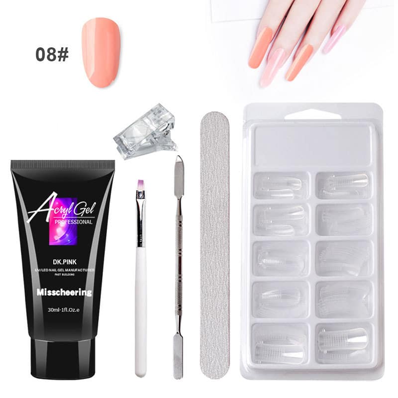 Painless Extension Gel Nail Art Without Paper Holder Quick Model Painless Crystal Gel Set 9