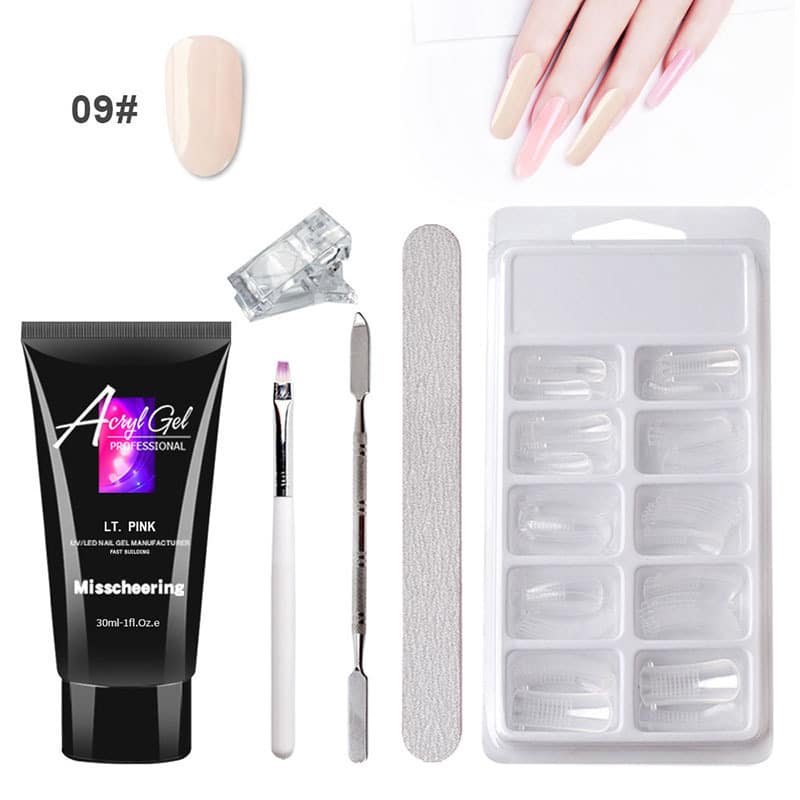 Painless Extension Gel Nail Art Without Paper Holder Quick Model Painless Crystal Gel Set 10