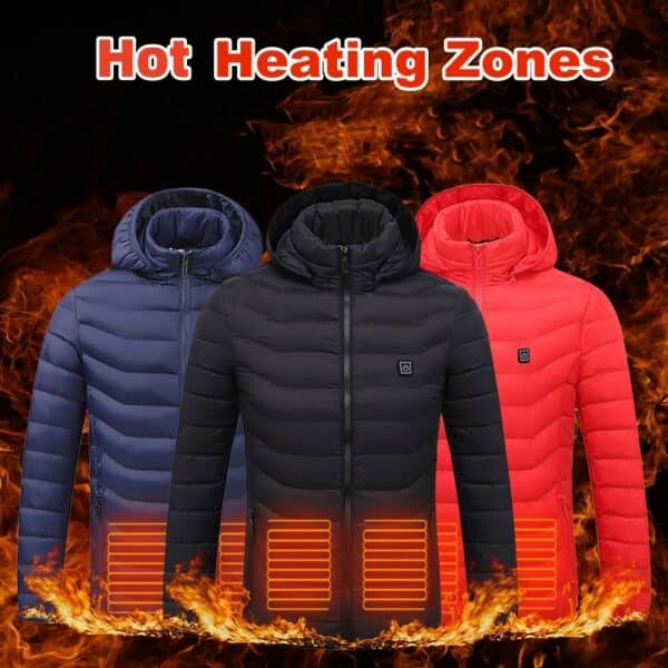 New Men's Heated Jacket Coat Electric Clothes Winter 1