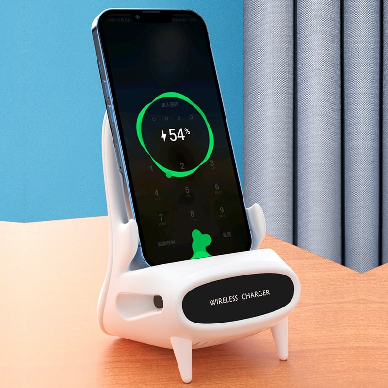Mini Chair Wireless Charger Stand Holder with Speaker 8
