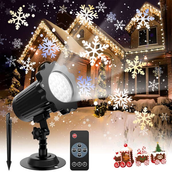 LED Christmas Blizzard Snowflake Laser Light Snowfall 1