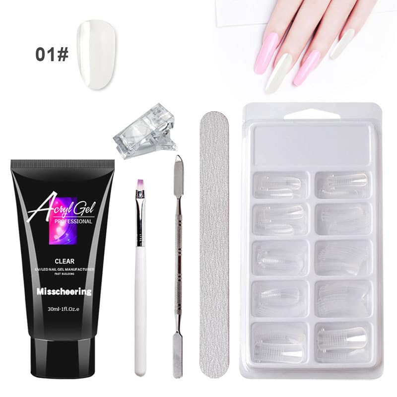 Painless Extension Gel Nail Art Without Paper Holder Quick Model Painless Crystal Gel Set 3