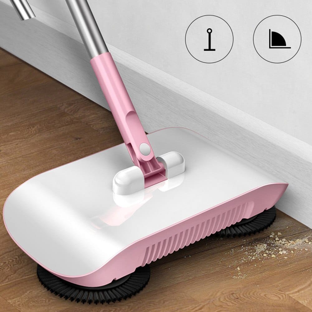 Hand Push Sweeper Household Broom Dustpan Mop 3
