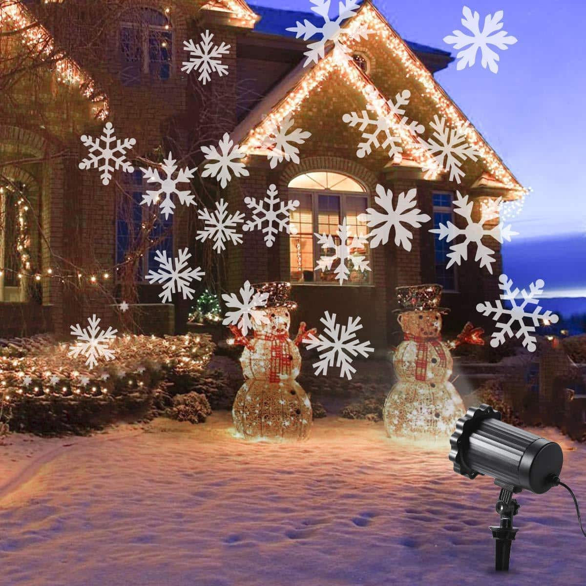 LED Christmas Blizzard Snowflake Laser Light Snowfall 9