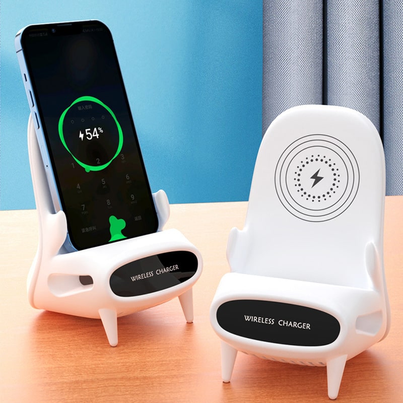 Mini Chair Wireless Charger Stand Holder with Speaker 7