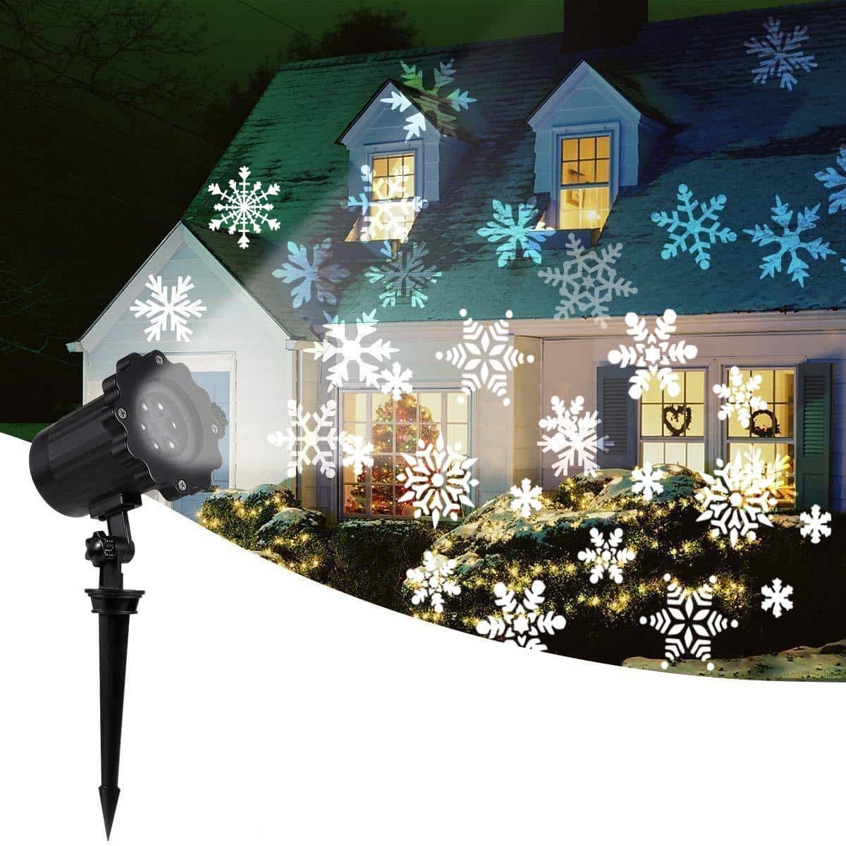 LED Christmas Blizzard Snowflake Laser Light Snowfall 3