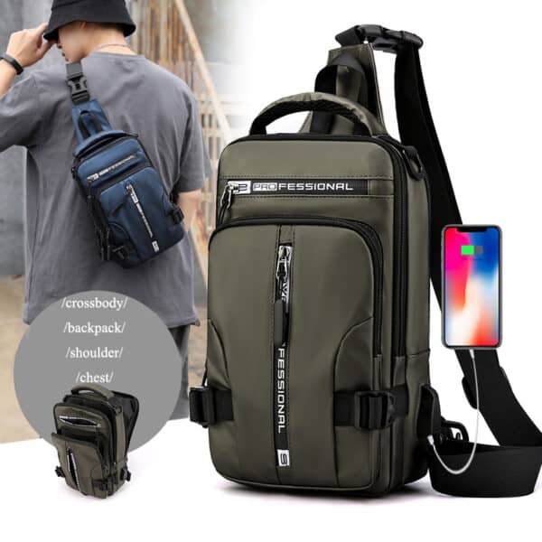 Men Multifunctional Crossbody Backpack Shoulder Bags 1