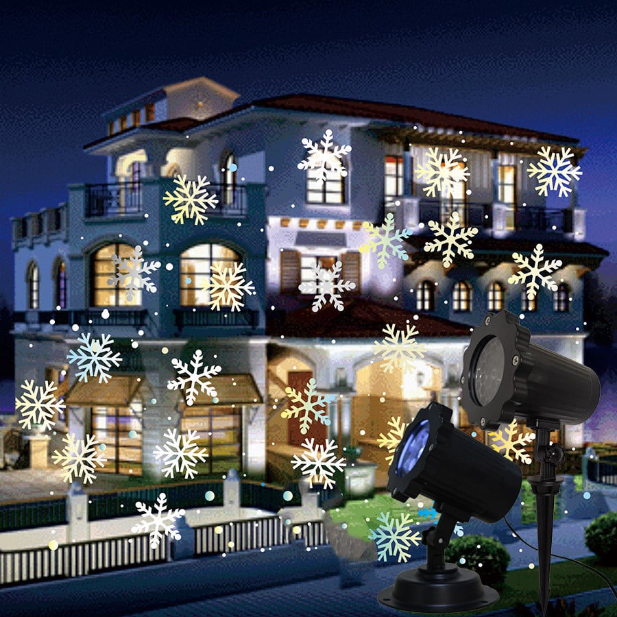 LED Christmas Blizzard Snowflake Laser Light Snowfall 4