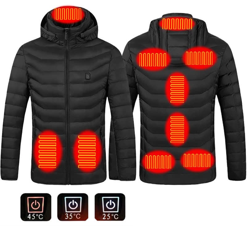 New Men's Heated Jacket Coat Electric Clothes Winter 4