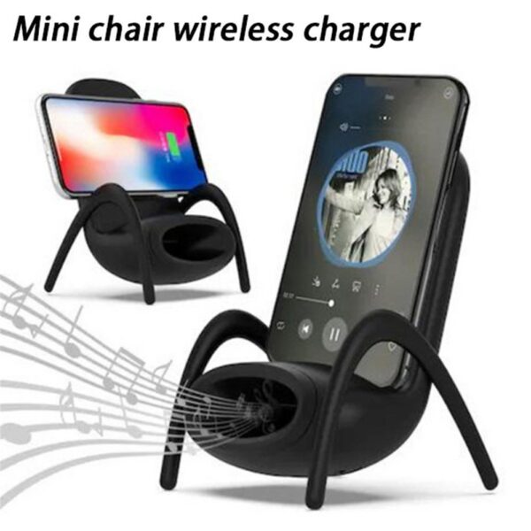 Mini Chair Wireless Charger Stand Holder with Speaker 1